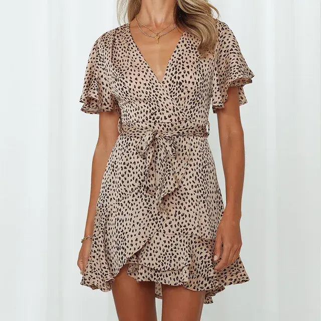 Summer Ruffle V-Neck Dress