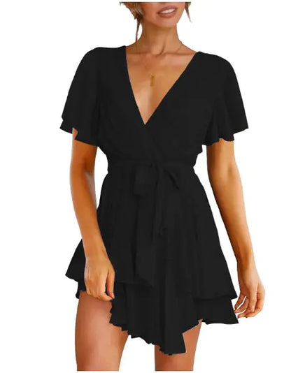 Summer Ruffle V-Neck Dress