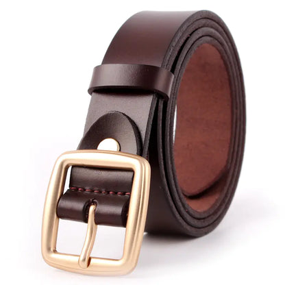 Ladies' Leather Belt with Unique Buckle