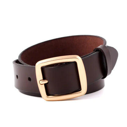 Ladies' Leather Belt with Unique Buckle