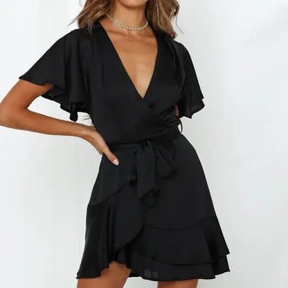 Summer Ruffle V-Neck Dress