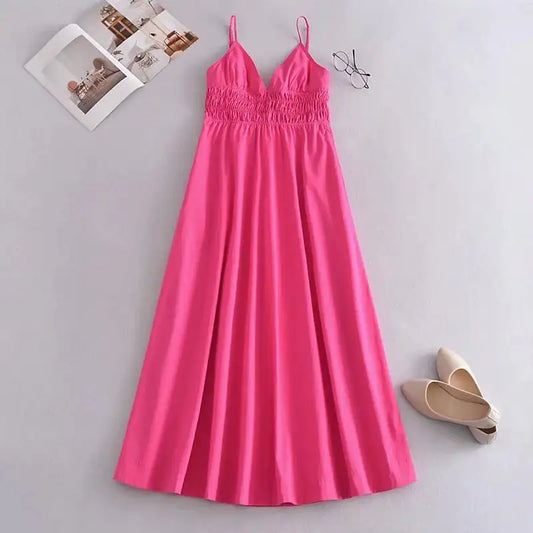 Summer Breeze V-Neck Spaghetti Dress