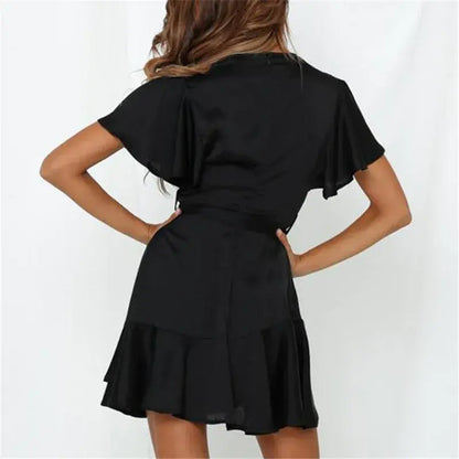 Summer Ruffle V-Neck Dress